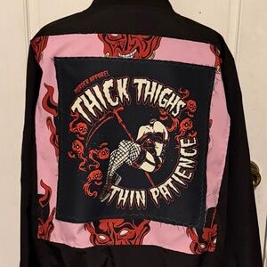 Zeagoo Black and Pink Bomber Jacket